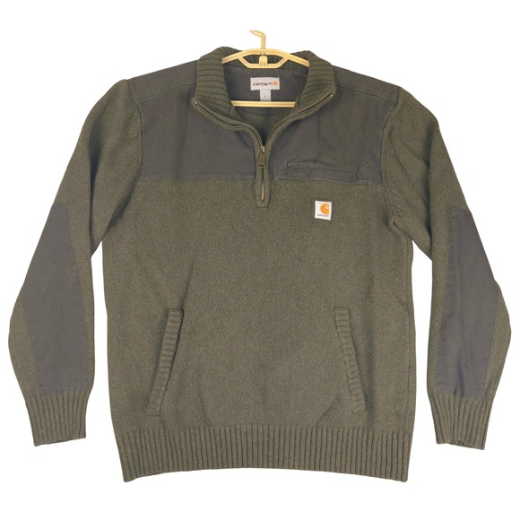 Carhartt Other - Carhartt Mens Wool Blend Quarter Zip Sweater Olive Green Canvas 103865-350 L
